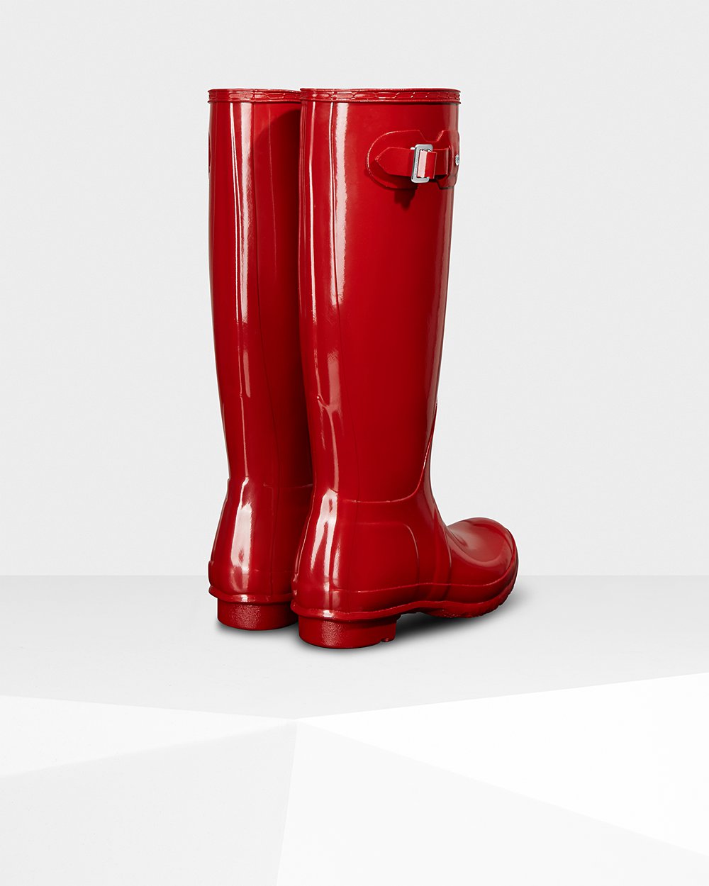 Hoge Regenlaarzen Dames - Hunter Original Gloss - Rood - 41TVRJHFB